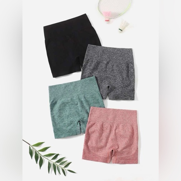 4pcs Breathable Scrunch Butt Sports Shorts size Large 🆕 SHEIN - Picture 2 of 6